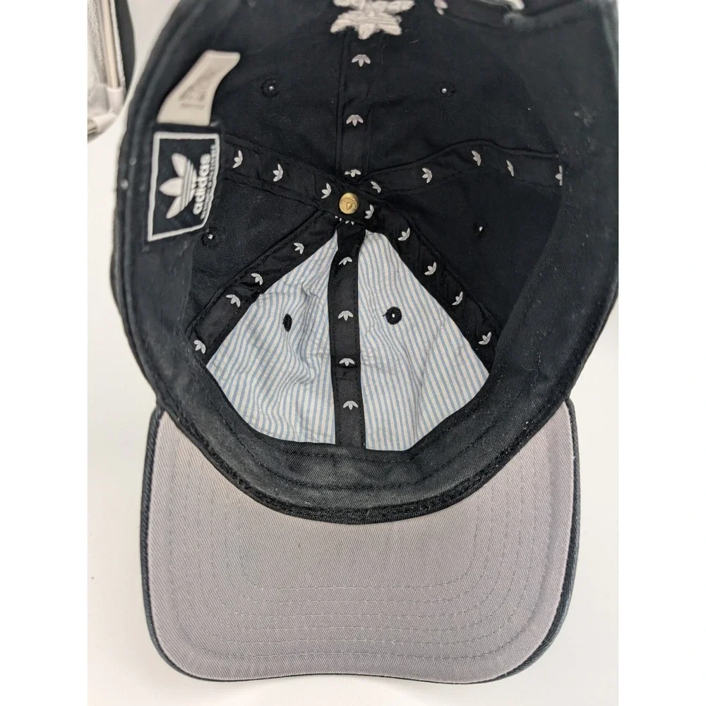 Adidas Originals Trefoil Baseball Cap Black Washed Cotton Adjustable Hat